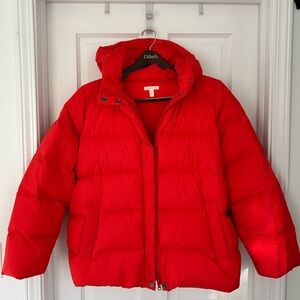 Eileen Fisher Red Lory Puffer Coat Jacket Medium
